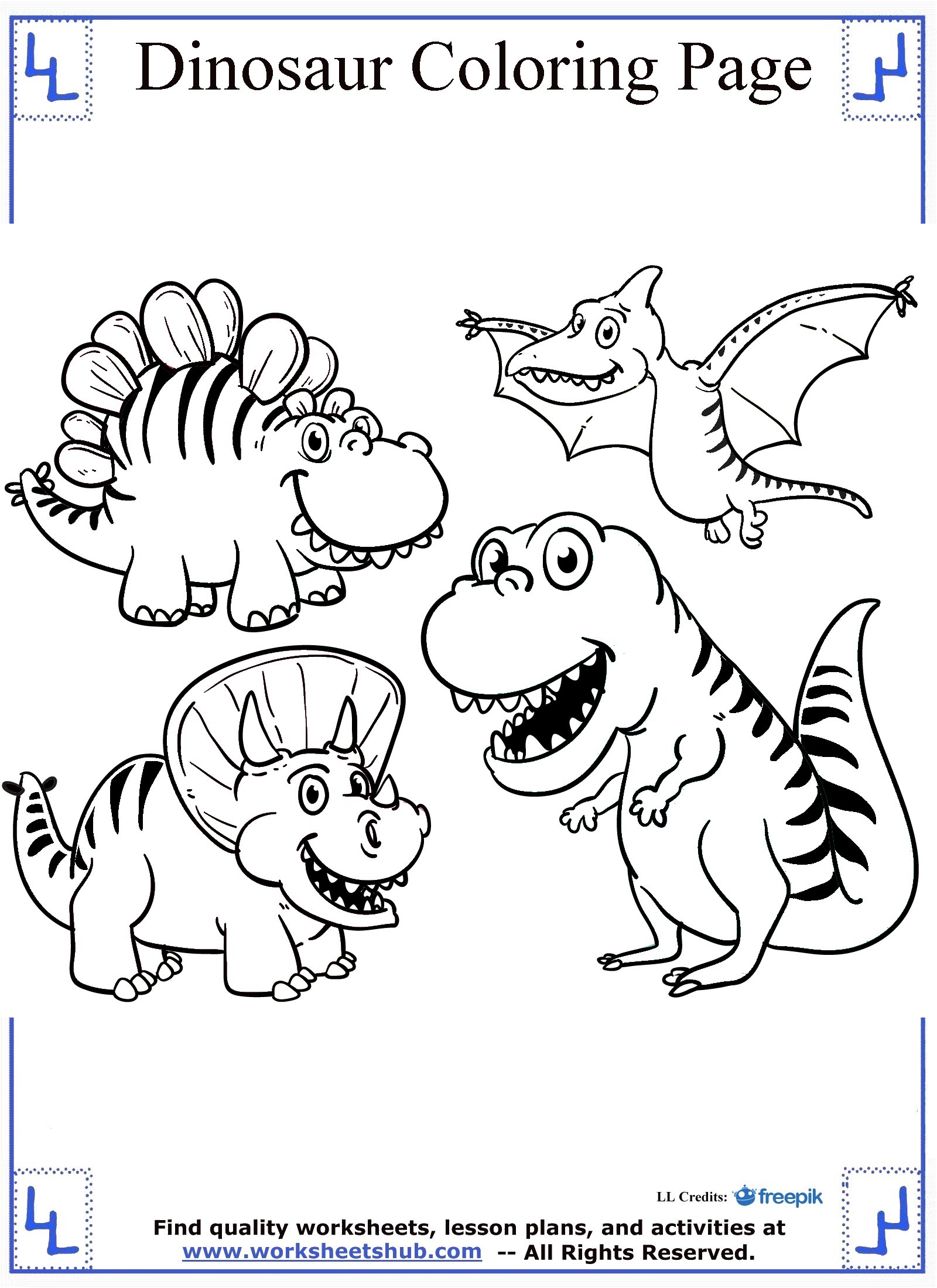 Preschool Dinosaur Coloring Page